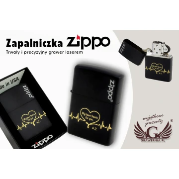 Zapalniczka ZIPPO Black Matte Logo - ZIP056